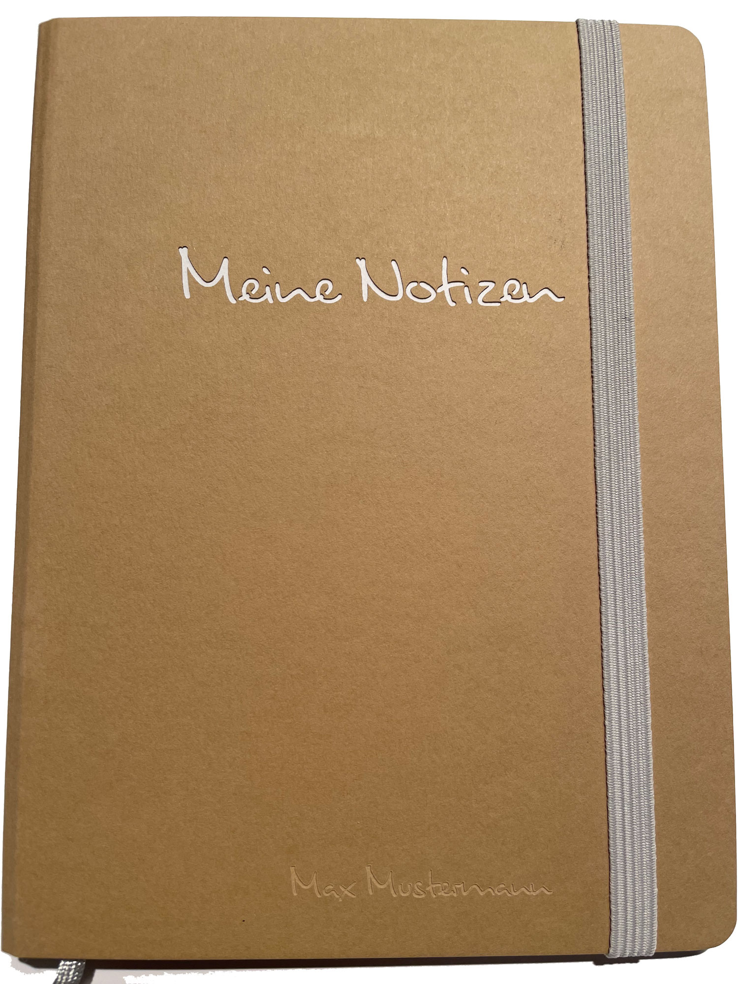Notizbuch A5, beige - mit individueller Gravur